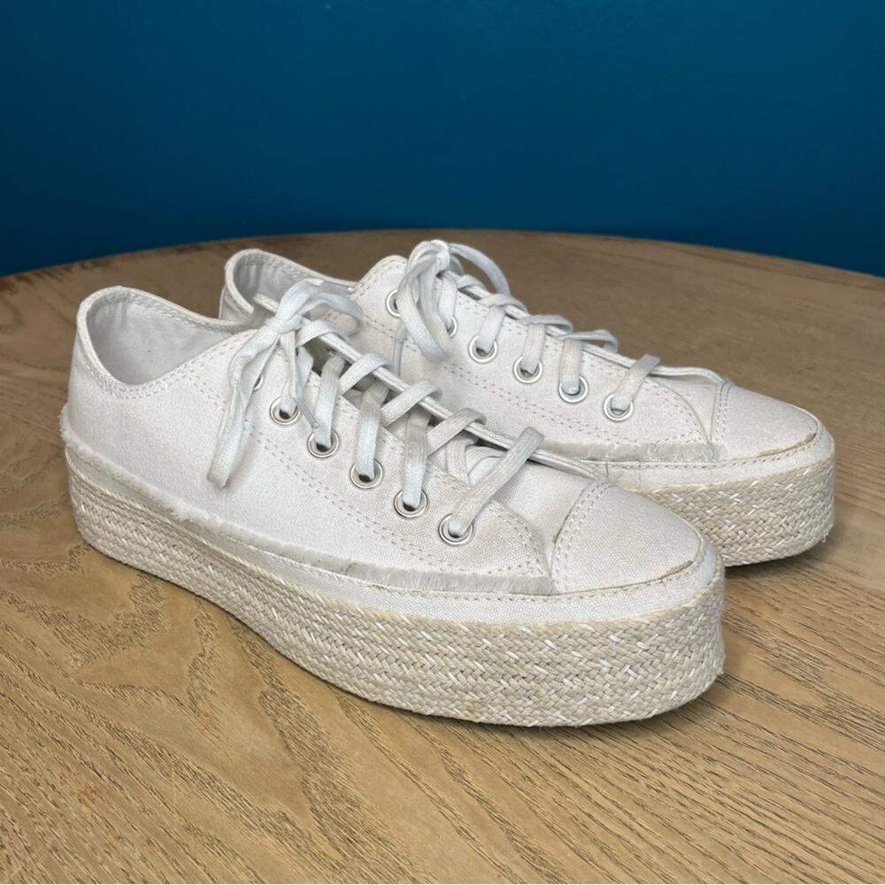 Converse CTAS Trail to Cove Espadrille Low Lift Ox White Canvas Women’s Size 7